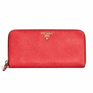 PRADA Saffiano Leather Zip Wallet
